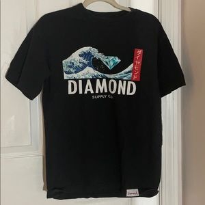 ♡ SOLD ♡ diamond supply co. black t